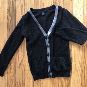 Marc Jacobs Black cardigan metallic leather trim